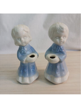 HiMark Porcelain Choir Boy Girl Candle Holders Easter
